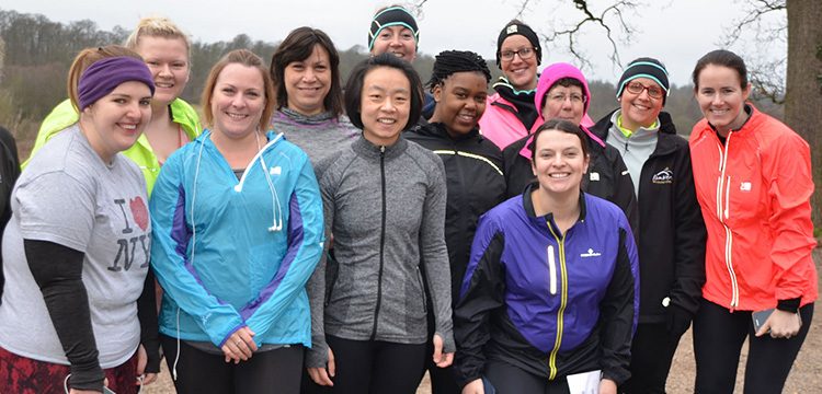 Group of runners at Panshanger parkrun